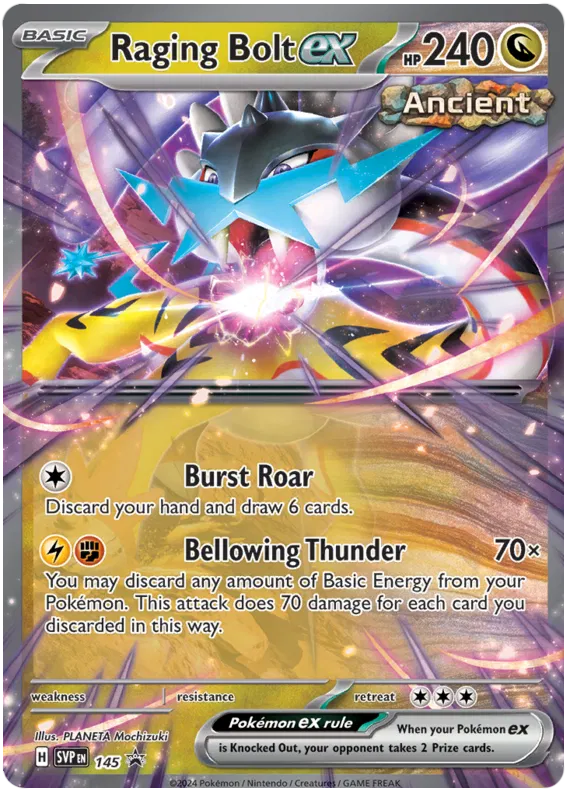 Raging Bolt ex SVP145 Pokemon Promo Card (SV Promo Series)