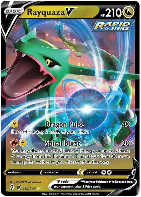 Rayquaza V 110/203 Ultra Rare Pokemon Card (SWSH Evolving Skies)