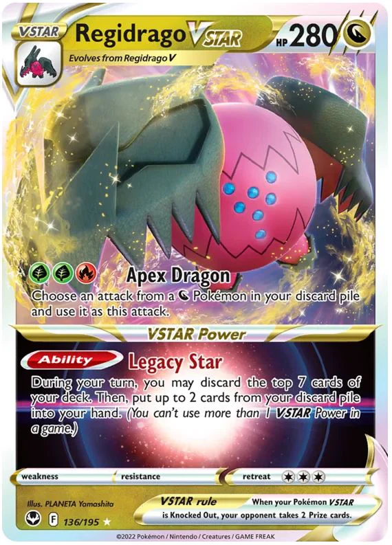 Regidrago VSTAR 136/195 Rare VSTAR Pokemon Card (SWSH Silver Tempest)