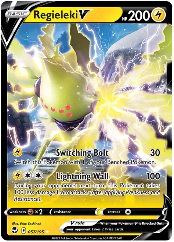 Regieleki V 057/195 Ultra-Rare Rare Pokemon Card (SWSH Silver Tempest)