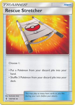 Rescue Stretcher 130/145 Uncommon Reverse Holo Pokemon Card (SM Guardians Rising)