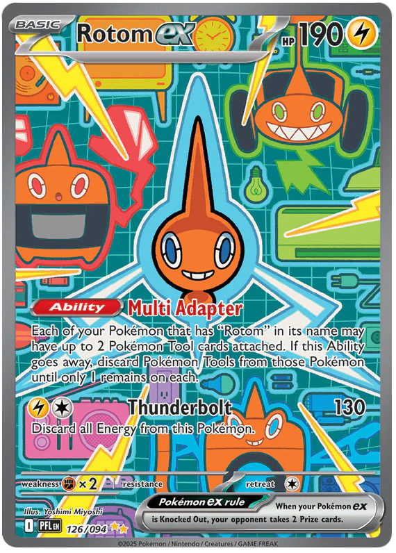 Rotom ex 126/094 Special Illustration Rare Pokemon Card (Mega Evolution Phantasmal Flames)