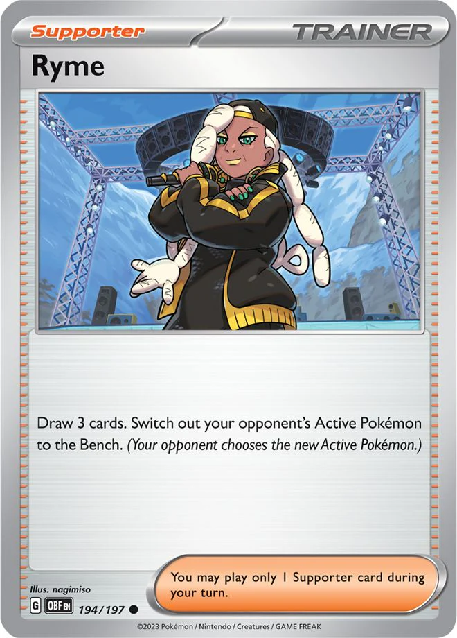 Ryme 194/197 Common Reverse Holo Pokemon Card (SV Obsidian Flames)