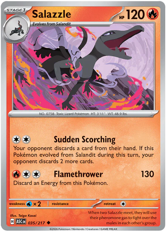 Salazzle 035/217 Uncommon Pokemon Card (Mega Evolution Ascended Heroes)