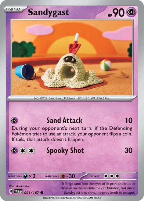 Sandygast 091/167 Common Reverse Holo Pokemon Card (SV Twilight Masquerade)