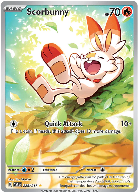 Scorbunny 225/217 Illustration Rare Pokemon Card (Mega Evolution Ascended Heroes)