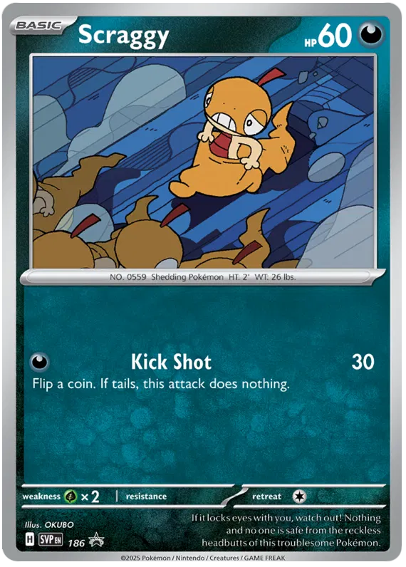Scraggy SVP186 Pokemon Promo Card (SV Promo Series)