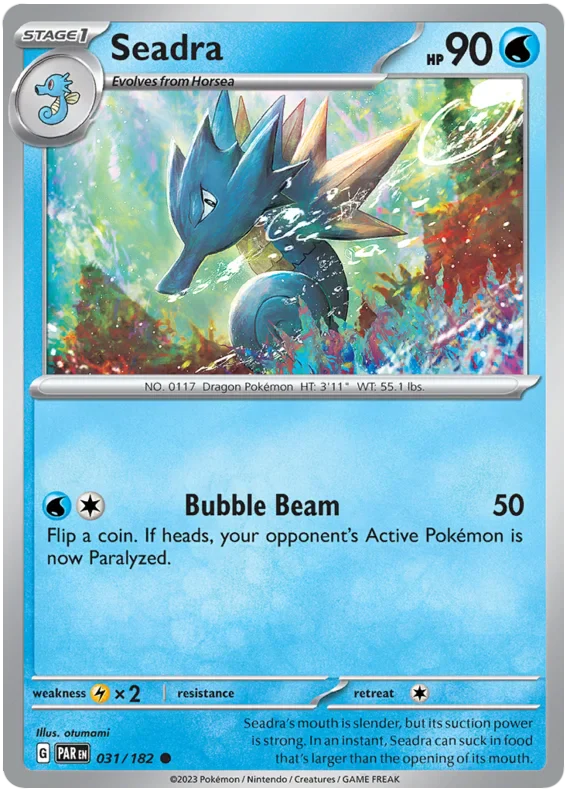 Seadra 031/182 Common Reverse Holo Pokemon Card (SV04 Paradox Rift)