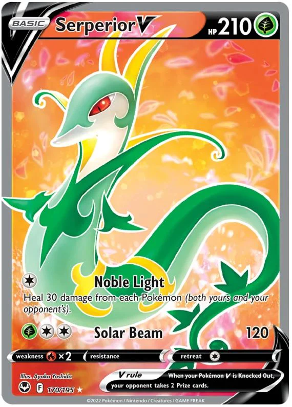 Serperior V 170/195 Rare Ultra Pokemon Card (SWSH Silver Tempest)