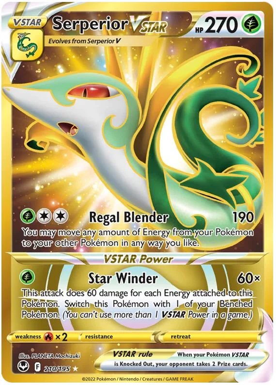 Serperior VSTAR 210/195 Rare Secret Pokemon Card (SWSH Silver Tempest)