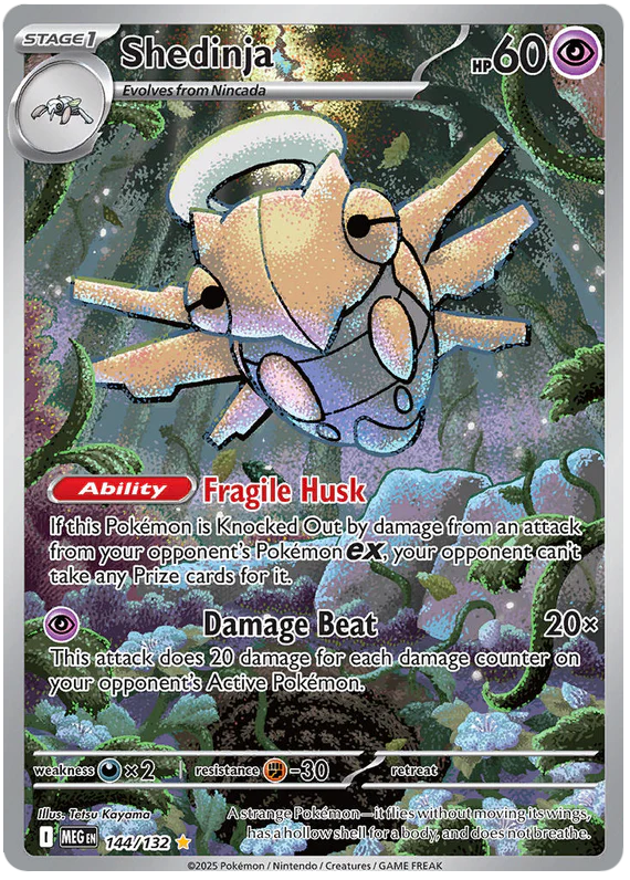 Shedinja 144/132 Illustration Rare Pokemon Card (Mega Evolution Base Set ME01)