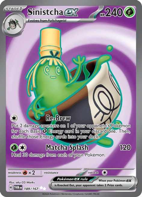 Sinistcha ex 189/167 Ultra Rare Pokemon Card (SV Twilight Masquerade)