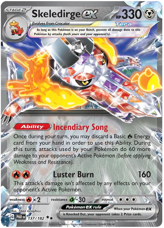 Skeledirge ex 137/182 Double Rare Pokemon Card (SV04 Paradox Rift)