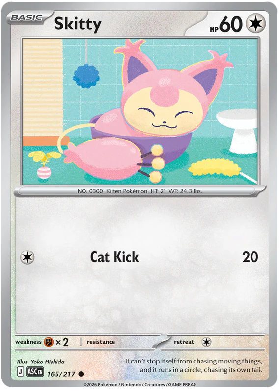 Skitty 165/217 Common Pokemon Card (Mega Evolution Ascended Heroes)