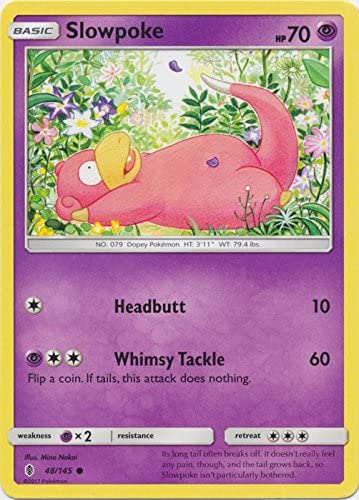 Slowpoke 48/145 Common Pokemon Card (SM Guardians Rising)