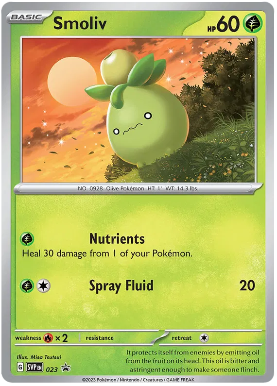 Smoliv SVP023 Pokemon Promo Card (SV Promo Series)