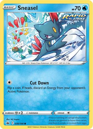 Sneasel 030/198 Common Pokemon Card (SWSH Chilling Reign)