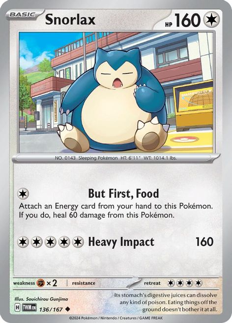 Snorlax 136/167 Uncommon Pokemon Card (SV Twilight Masquerade)
