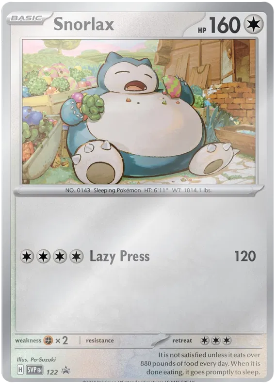 Snorlax SVP122 Pokemon Promo Card (SV Promo Series)