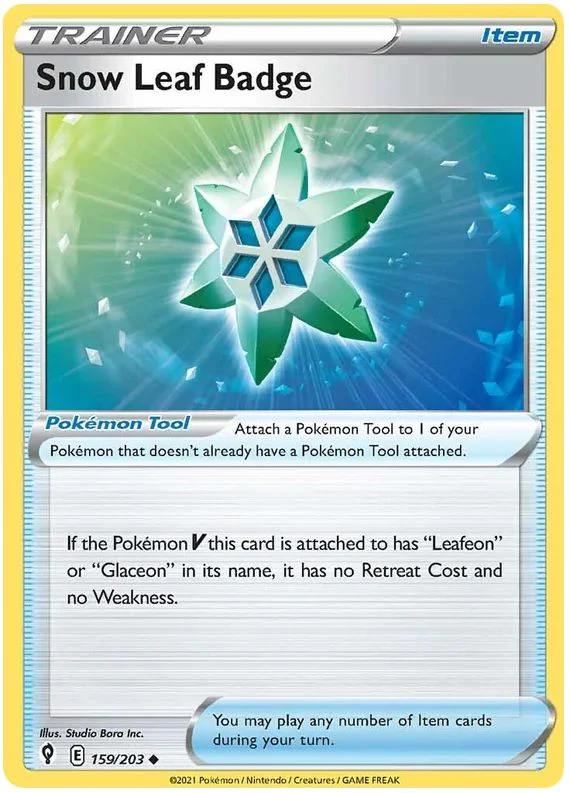 Snow Leaf Badge 159/203 Uncommon Pokemon Card (SWSH Evolving Skies)