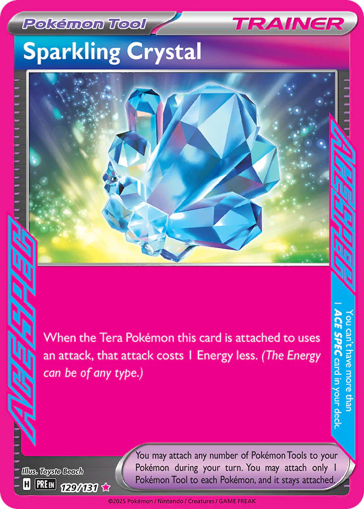 Sparkling Crystal 129/131 ACE SPEC Rare Pokemon Card (Scarlet & Violet Prismatic Evolutions)