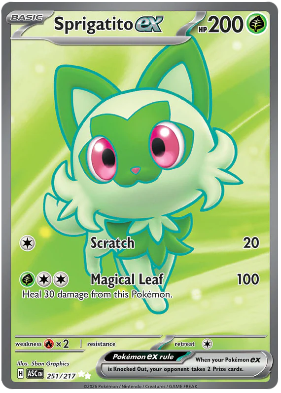 Sprigatito ex 251/217 Ultra Rare Pokemon Card (Mega Evolution Ascended Heroes)