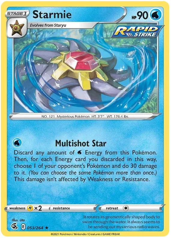 Starmie 053/264 Rare Holo Pokemon Card (SWSH Fusion Strike)
