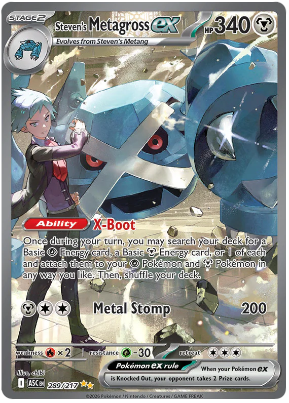 Steven's Metagross ex 289/217 Special Illustration Rare Pokemon Card (Mega Evolution Ascended Heroes)