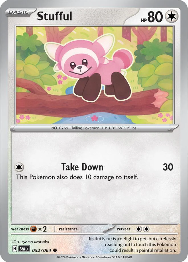 Stufful 052/064 Common Reverse Holo Pokemon Card (SV Shrouded Fable)