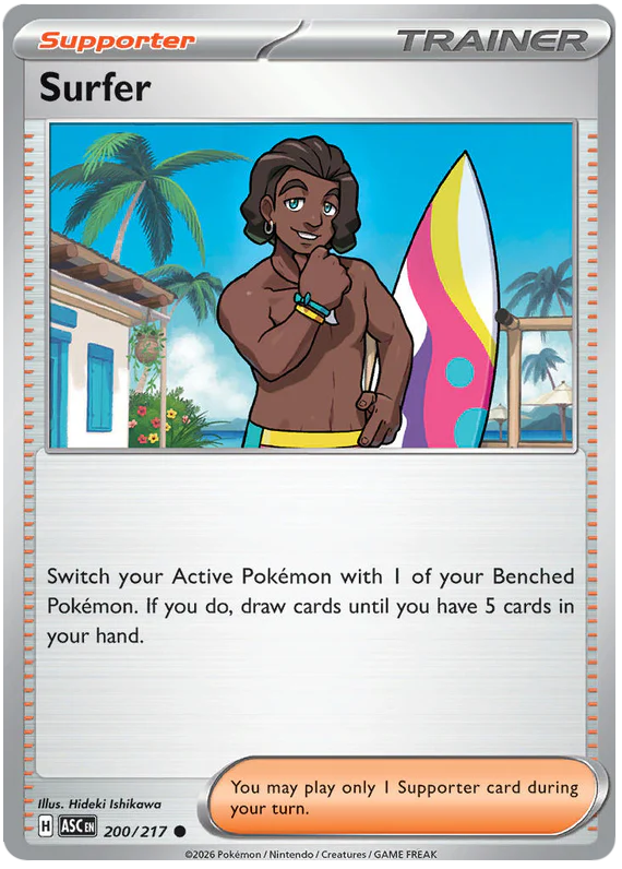 Surfer 200/217 Common Pokemon Card (Mega Evolution Ascended Heroes)