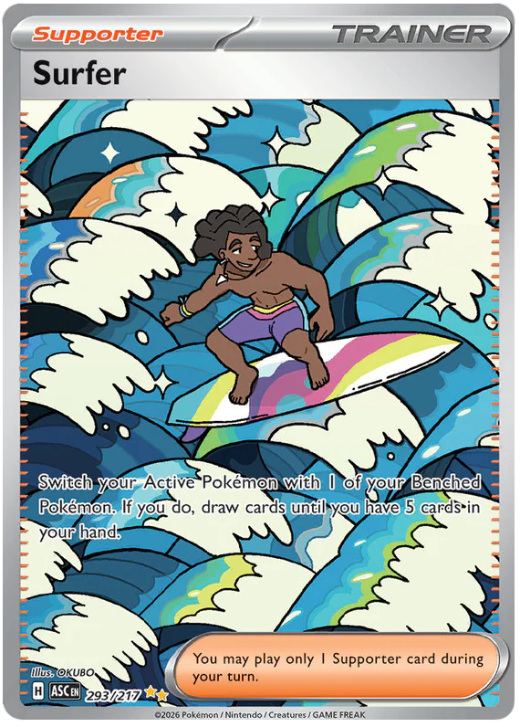 Surfer 293/217 Special Illustration Rare Pokemon Card (Mega Evolution Ascended Heroes)