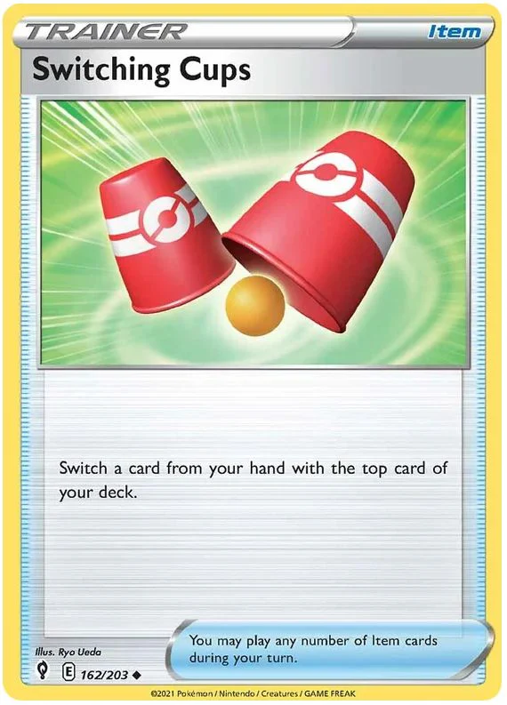 Switching Cups 162/203 Uncommon Reverse Holo Pokemon Card (SWSH Evolving Skies)