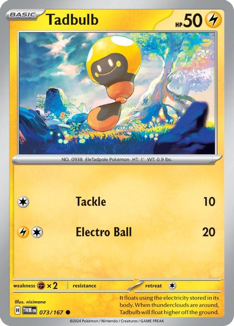 Tadbulb 073/167 Common Pokemon Card (SV Twilight Masquerade)