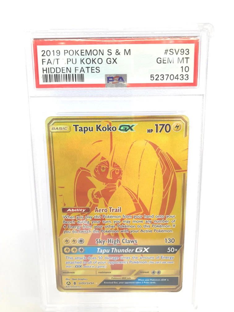 Tapu Koko GX SV93/SV94 Gold Rare Graded Pokemon Card PSA 10 Gem Mint (Hidden Fates)