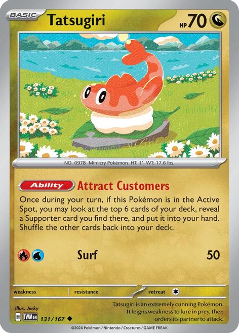 Tatsugiri 131/167 Uncommon Reverse Holo Pokemon Card (SV Twilight Masquerade)