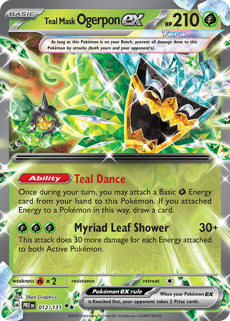 Teal Mask Ogerpon ex 012/131 Double Rare Pokemon Card (Scarlet & Violet Prismatic Evolutions)