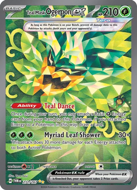 Teal Mask Ogerpon ex 211/167 Special Illustration Rare Pokemon Card (SV Twilight Masquerade)