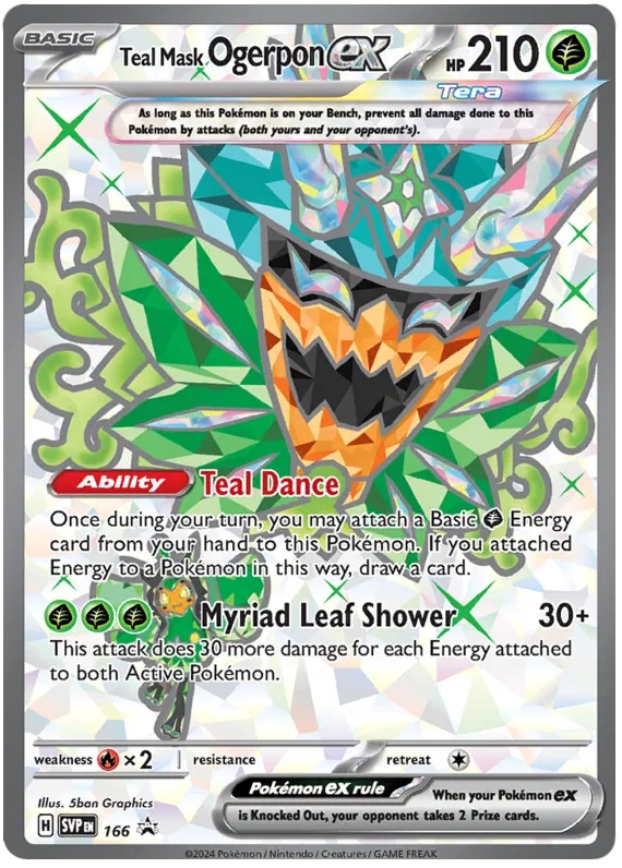 Teal Mask Ogerpon ex SVP166 Pokemon Promo Card (SV Promo Series)