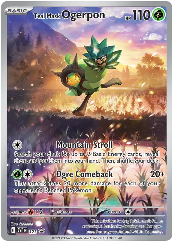Teal Mask Ogerpon SVP123 Pokemon Promo Card (SV Promo Series)