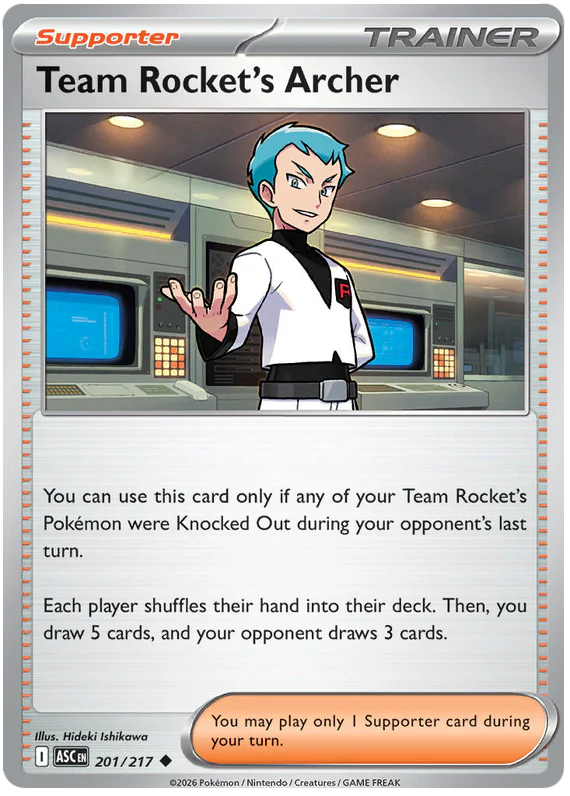 Team Rocket's Archer 201/217 Uncommon Pokemon Card (Mega Evolution Ascended Heroes)