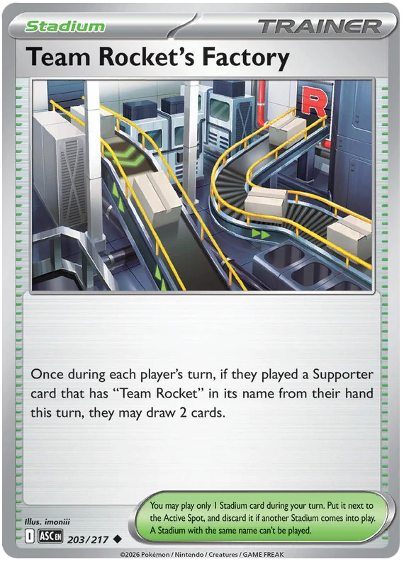 Team Rocket's Factory 203/217 Uncommon Pokemon Card (Mega Evolution Ascended Heroes)