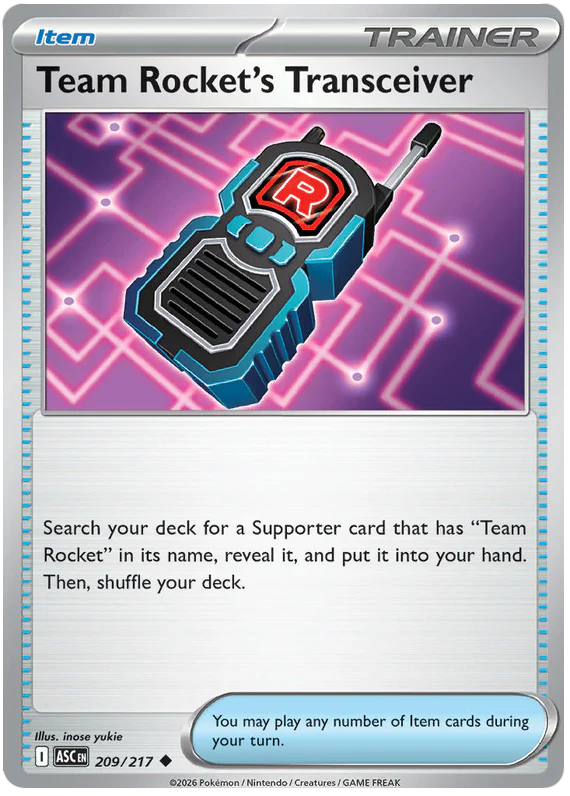 Team Rocket's Transceiver 209/217 Uncommon Pokemon Card (Mega Evolution Ascended Heroes)