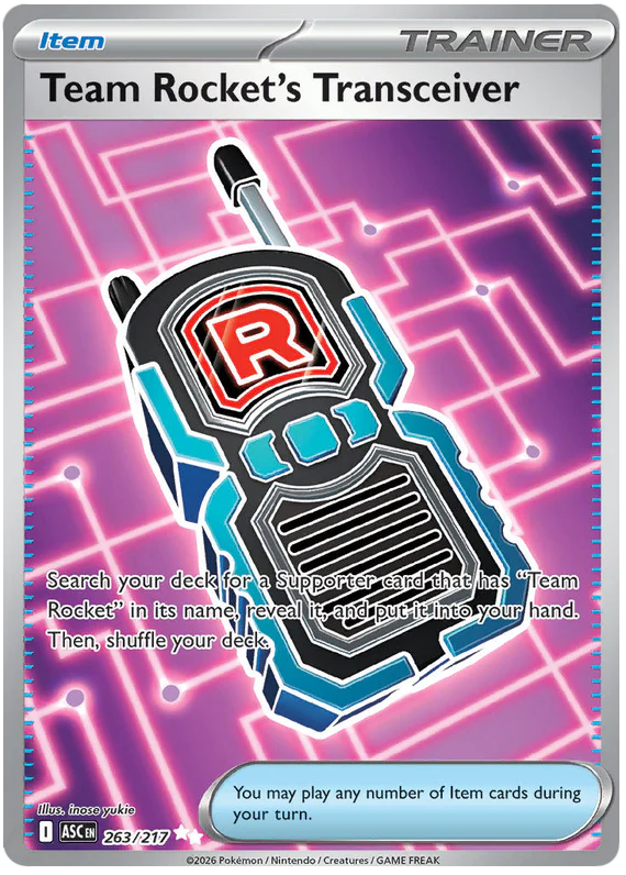 Team Rocket's Transceiver 263/217 Ultra Rare Pokemon Card (Mega Evolution Ascended Heroes)