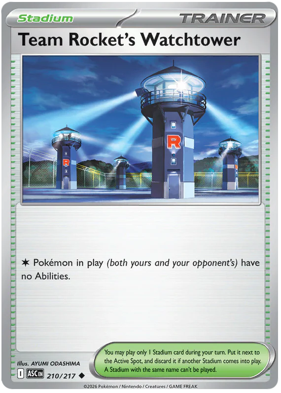 Team Rocket's Watchtower 210/217 Uncommon Pokemon Card (Mega Evolution Ascended Heroes)