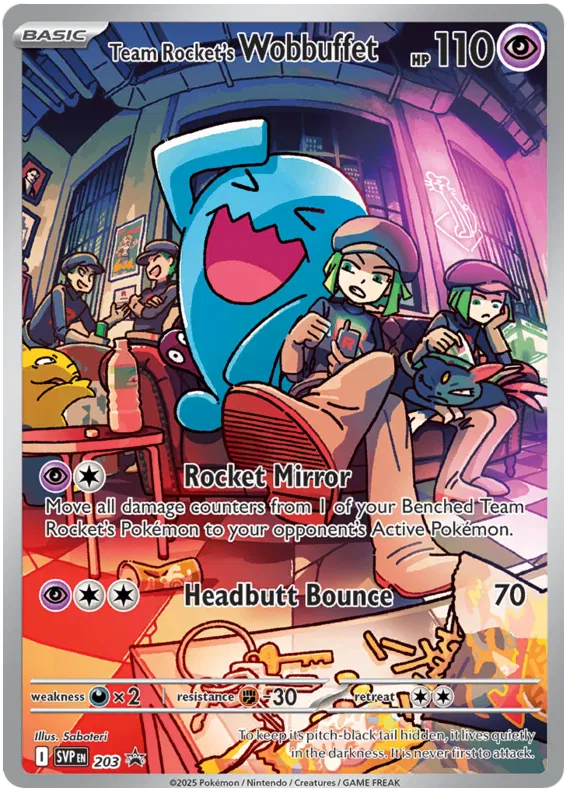 Team Rocket's Wobbuffet SVP203 Pokemon Promo Card (SV Promo Series)