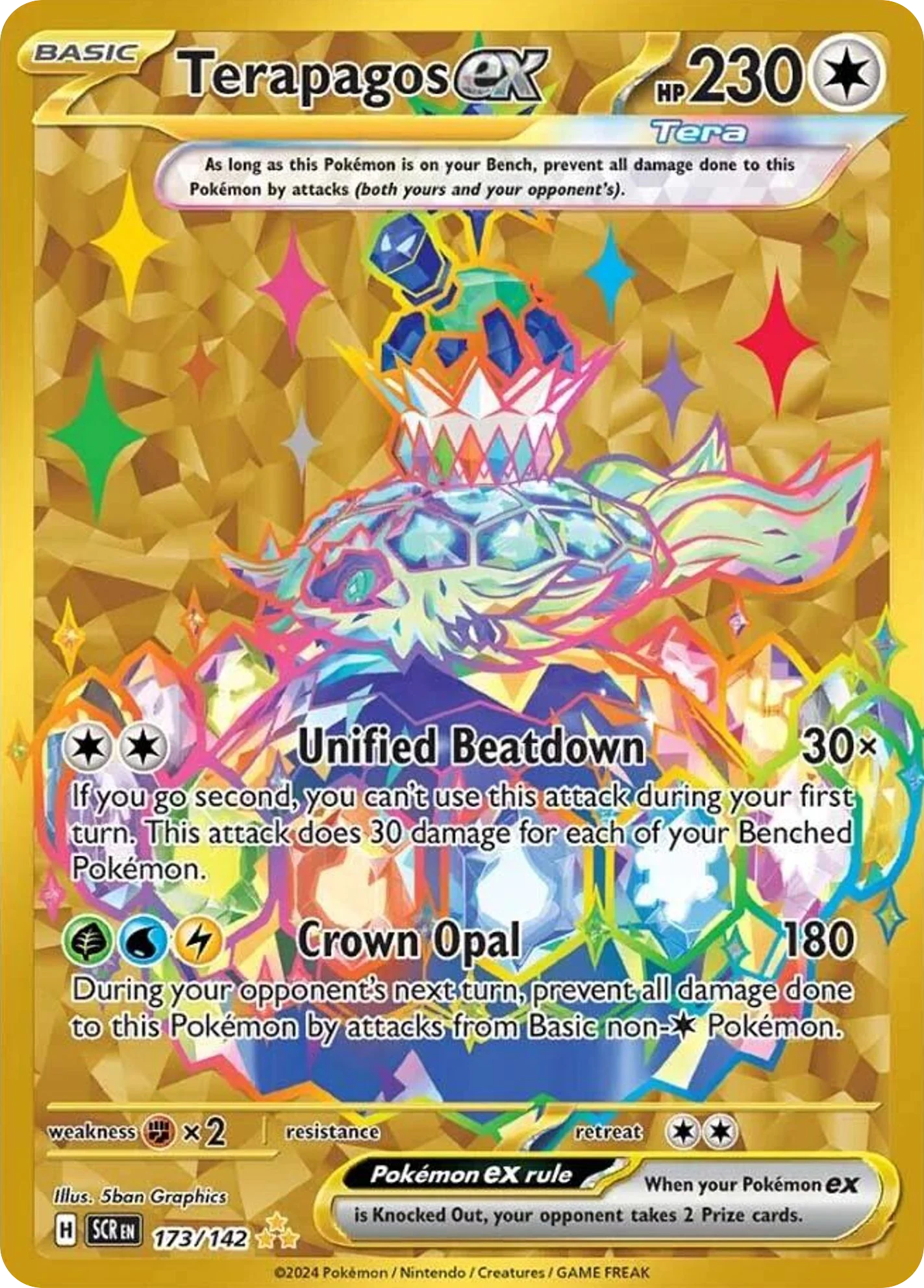 Terapagos ex 173/142 Hyper Rare Pokemon Card (SV Stellar Crown)