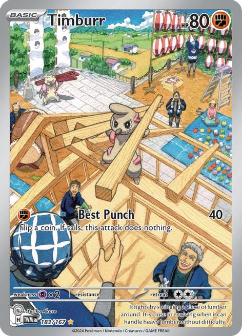 Timburr 183/167 Illustration Rare Pokemon Card (SV Twilight Masquerade)