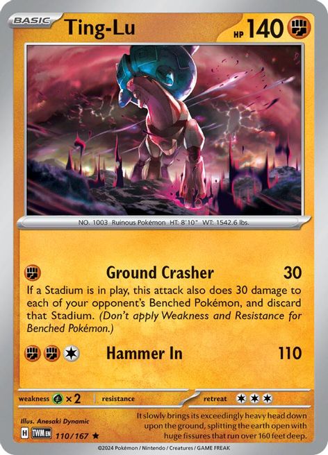 Ting-Lu 110/167 Rare Reverse Holo Pokemon Card (SV Twilight Masquerade)