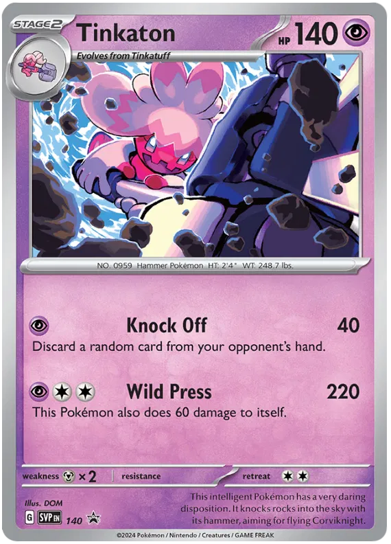 Tinkaton SVP140 Pokemon Promo Card (SV Promo Series)