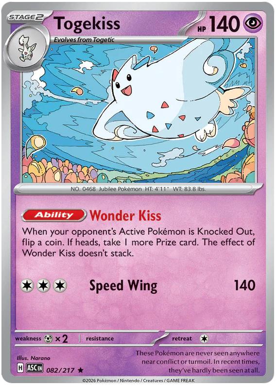 Togekiss 082/217 Rare Pokemon Card (Mega Evolution Ascended Heroes)